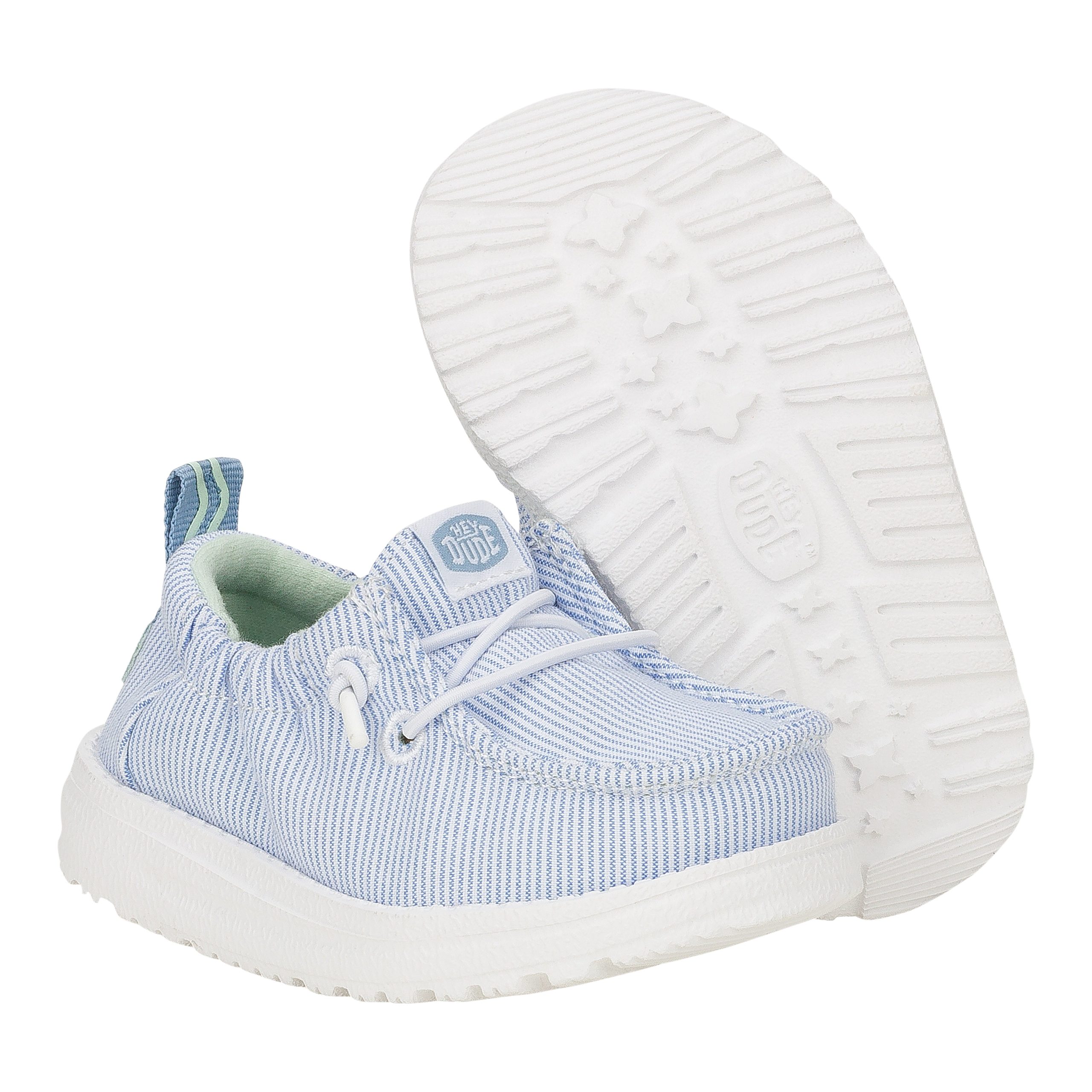 LilDude Slip On Prints - White/Faded Denim - Image 3